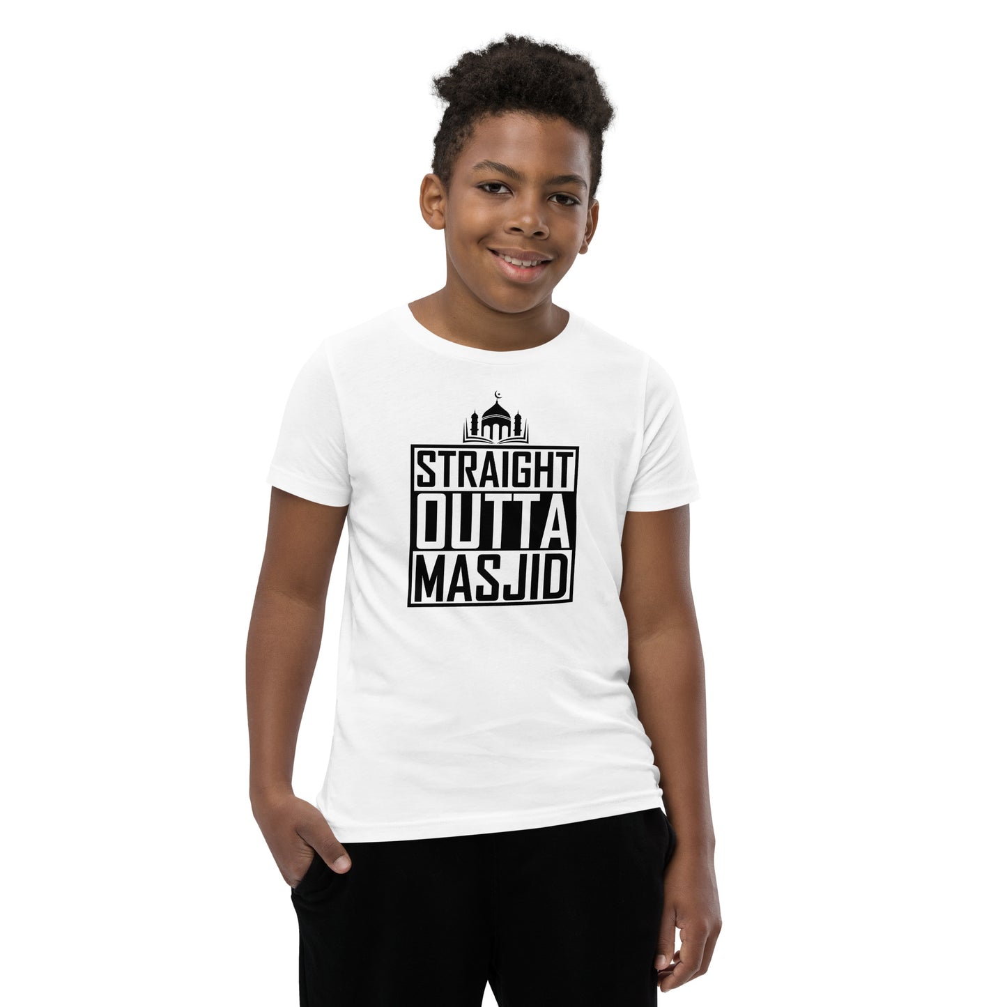 Straight Outta Masjid- Youth Short Sleeve T-Shirt